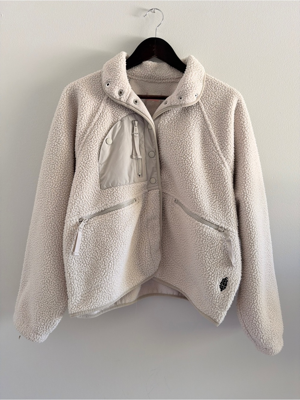 Free People Hit the Slopes Fleece Jacket - Cream